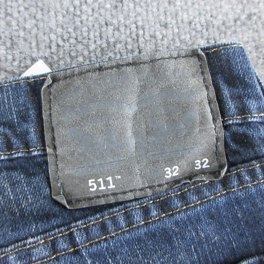 Levis 511 Jeans Mens 32x32 Blue Slim Straight Dark Wash Stretch Denim Workwear